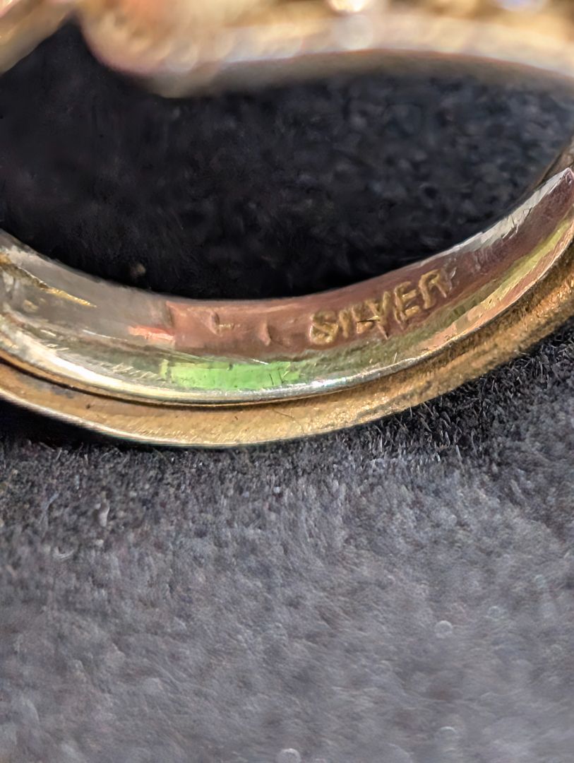 Jade Butterfly Carved Sterling Ring