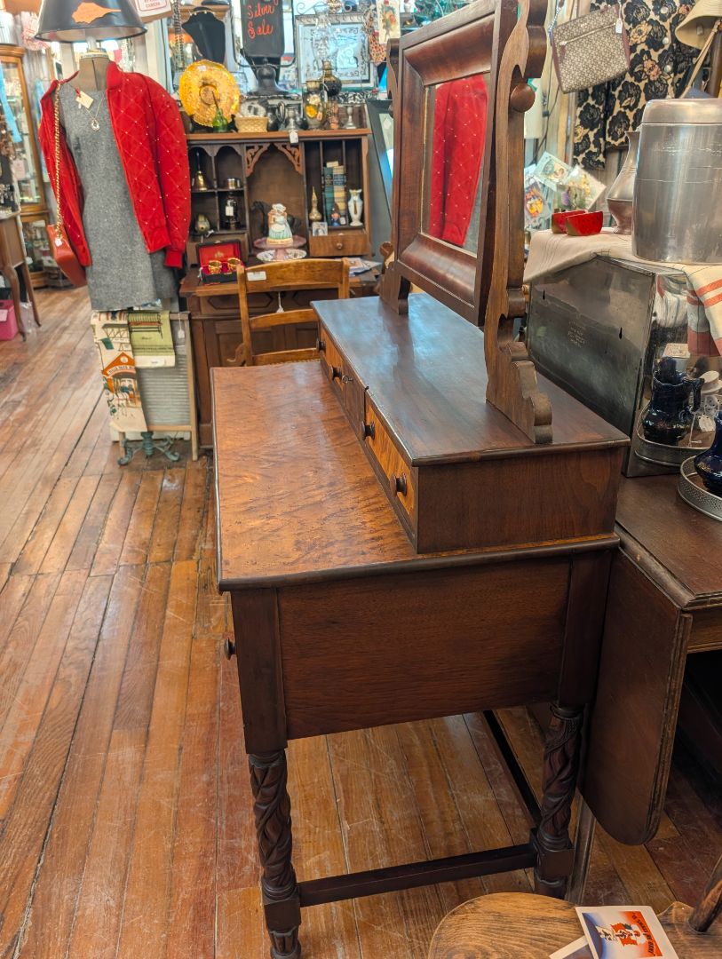 1850s mahogany and birds eye maple vanity