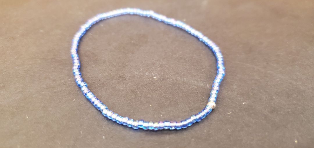 Periwinkle Seed Beads Anklet