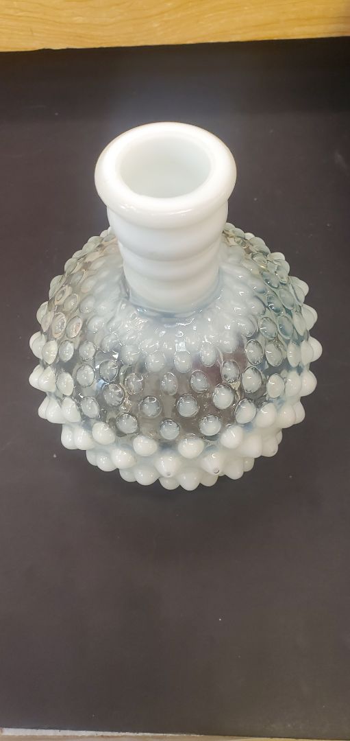 Opalescent Hobnail Bud Vase