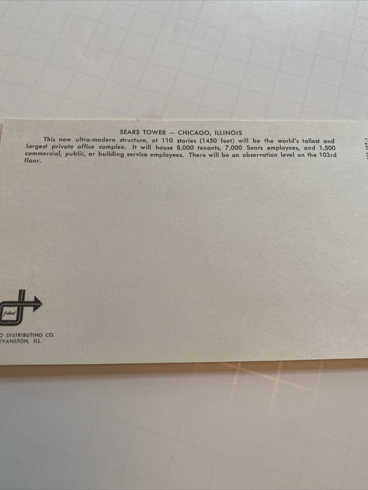 1970s Sears Tower depiction Chicago IL Illinois vintage Panoramic postcard