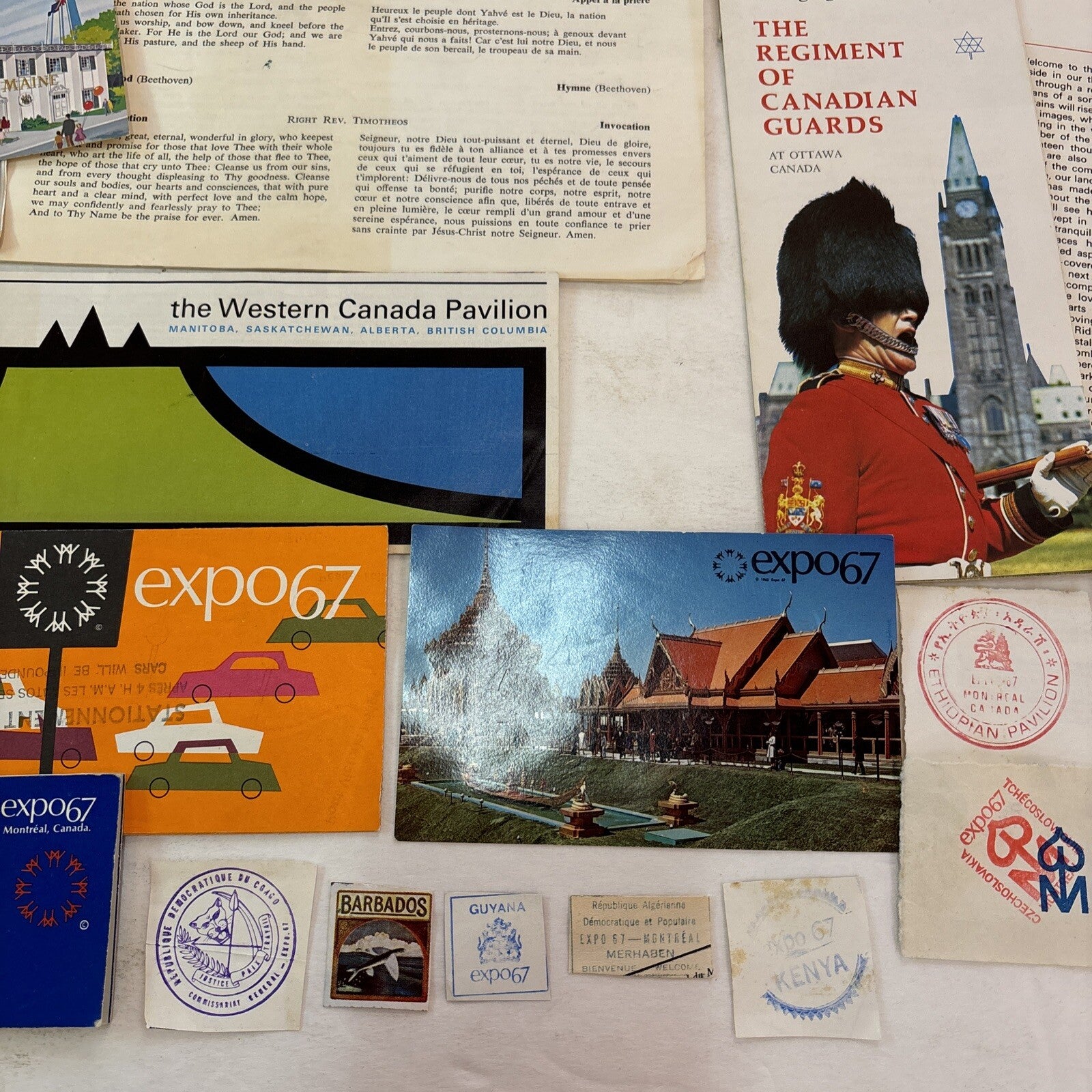 World's Fair Expo 1967 Montreal Canada Maps Brochures Tickets Postcard Stamps