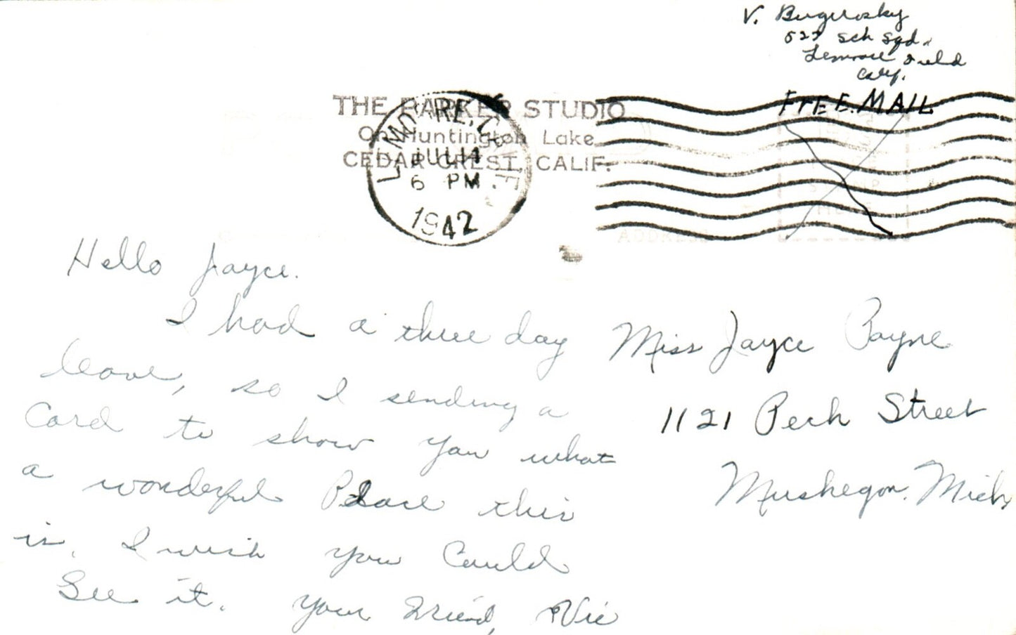 Real Photo of Hunting Lake with Boat Vintage California Postcard