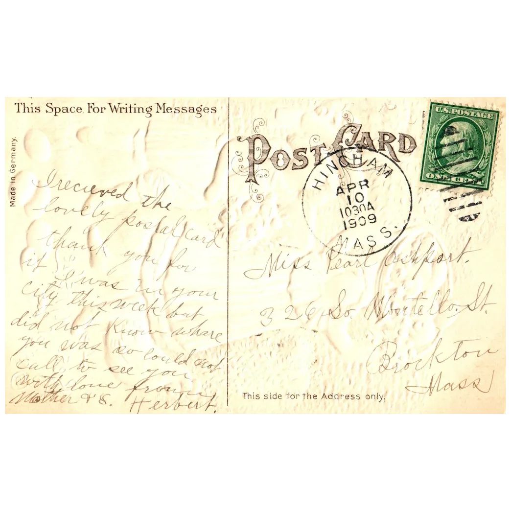 Best Easter Wishes Little Girls Holding Flowers w/ Colorful Easter Eggs Postcard