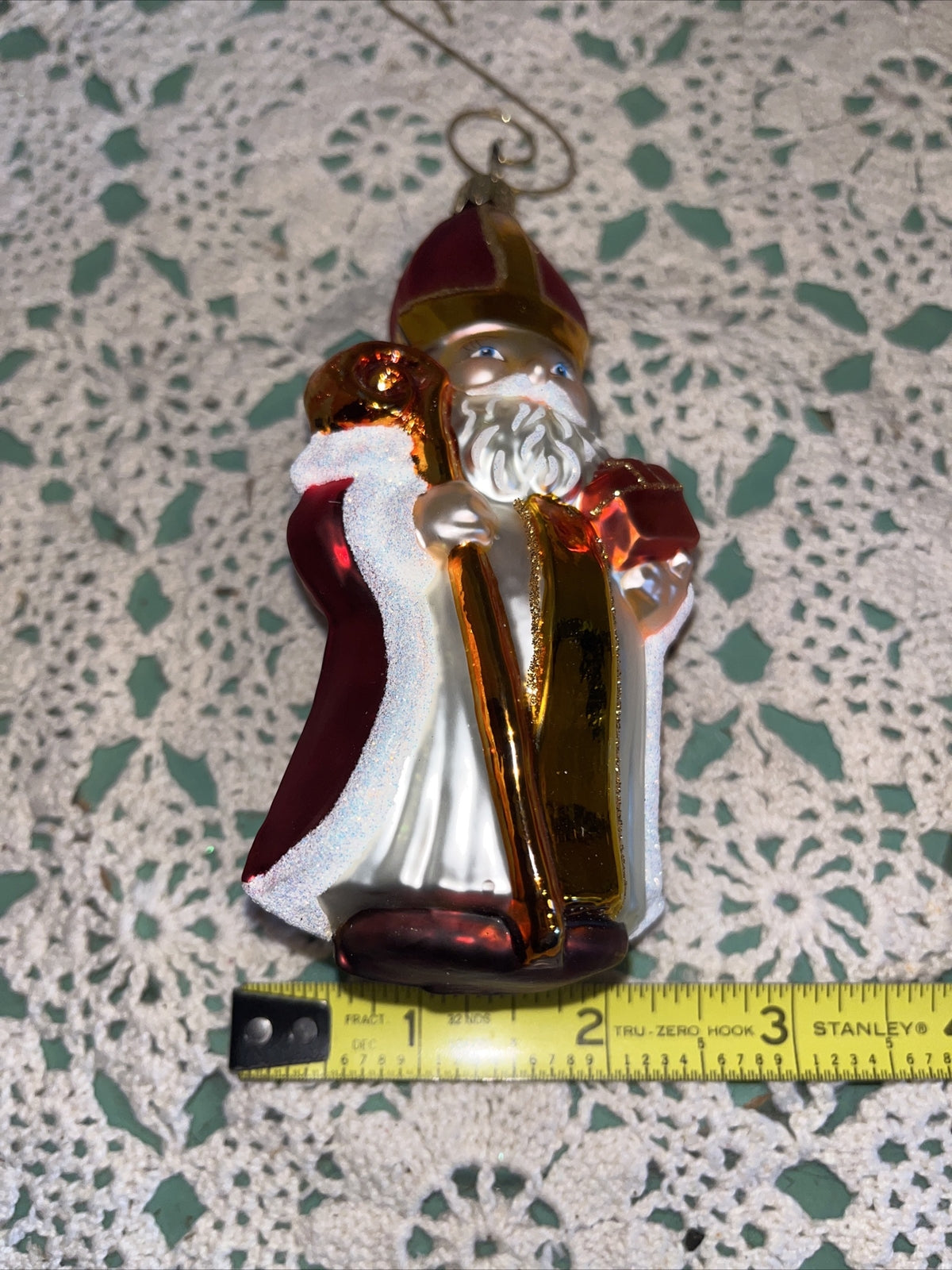 Vintage Santa Mercury Glass Christmas Ornament