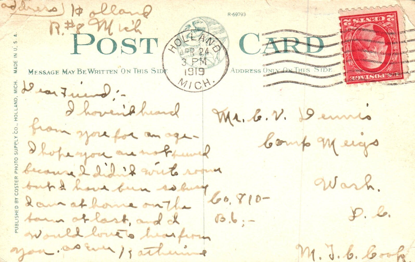 Dock at Ottawa Beach in Ottawa Beach Mich Michigan Postcard