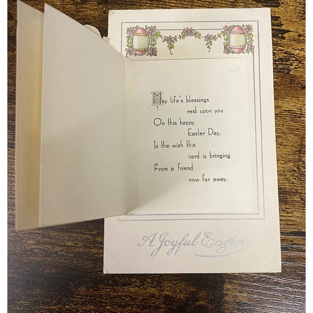 Winsch & Frexias A Joyful Easter Little Girl with Hen & Chicks Booklet Postcard