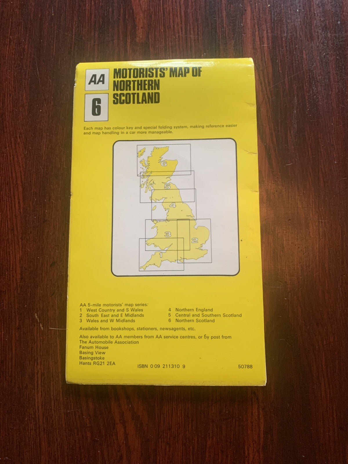 Vintage AA Motorists' Map of Northern Scotland Easy-Fold Series