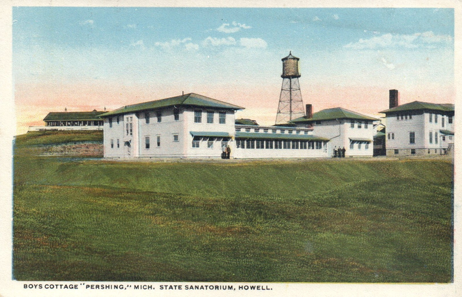Boys Cottage "Pershing" State Sanatorium Howell Michigan MI Postcard