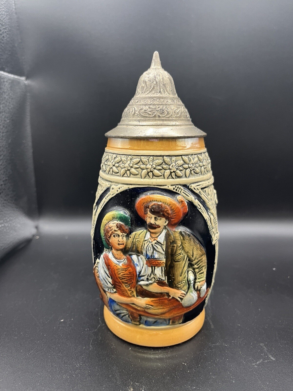 Vintage Original Thewalt Beer Stein Western Germany Pewter Lid 1 Ltr