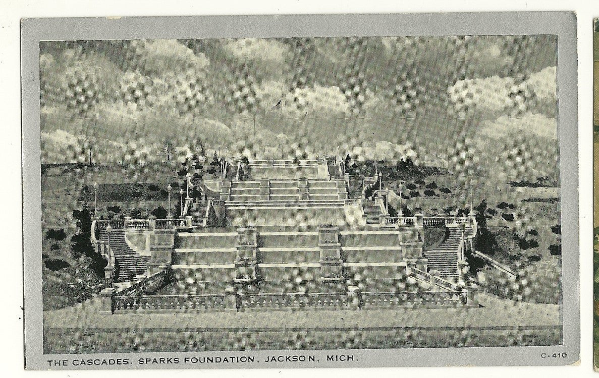 Cascades Sparks Foundation Jackson MI Michigan Postcard