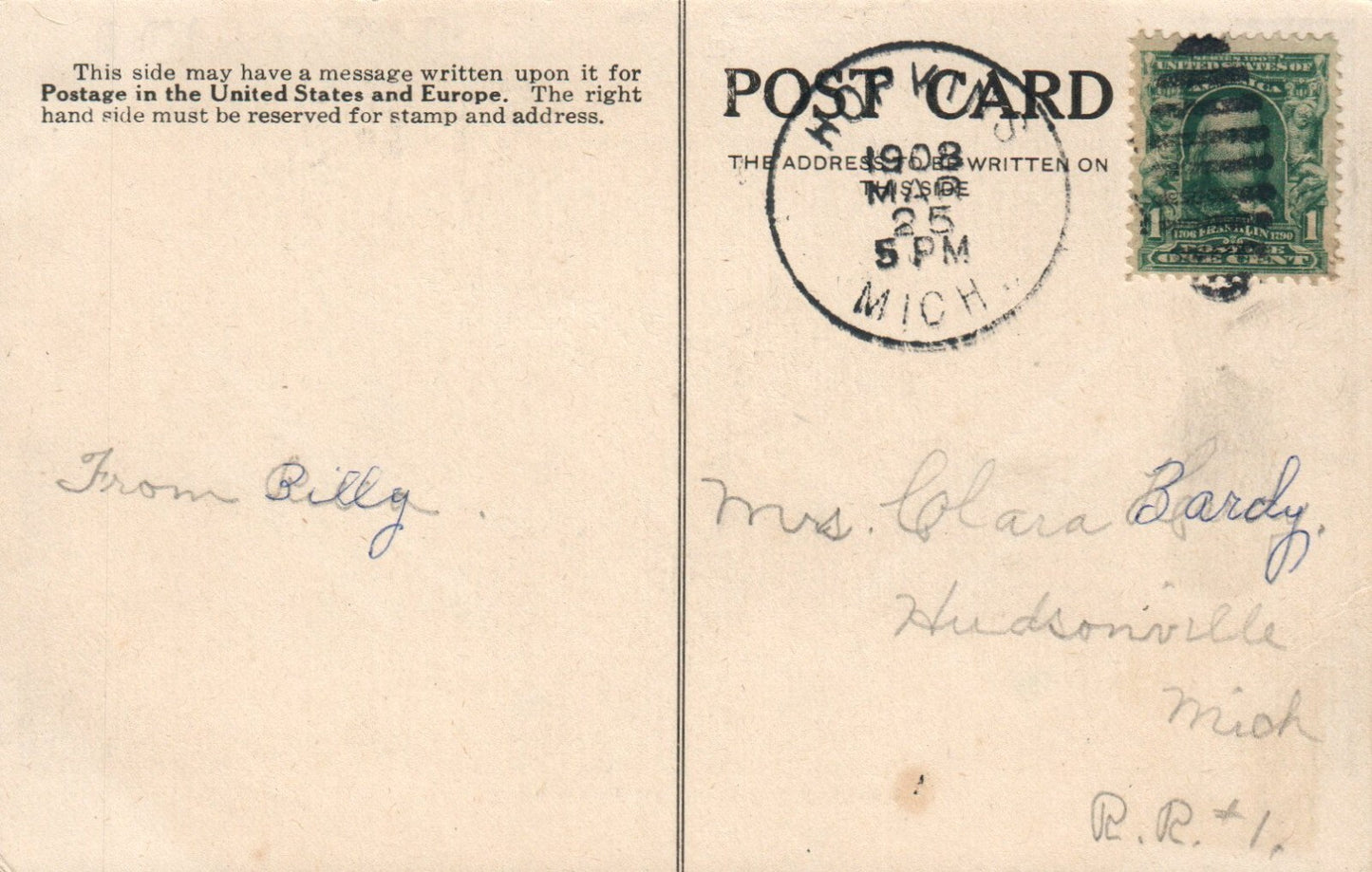 Maple Street in Hopkins Michigan MI Postcard