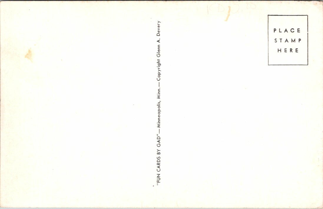 GAD Couple in Red Boat Wife Hooks Huge Fish Comic Fishing Postcard