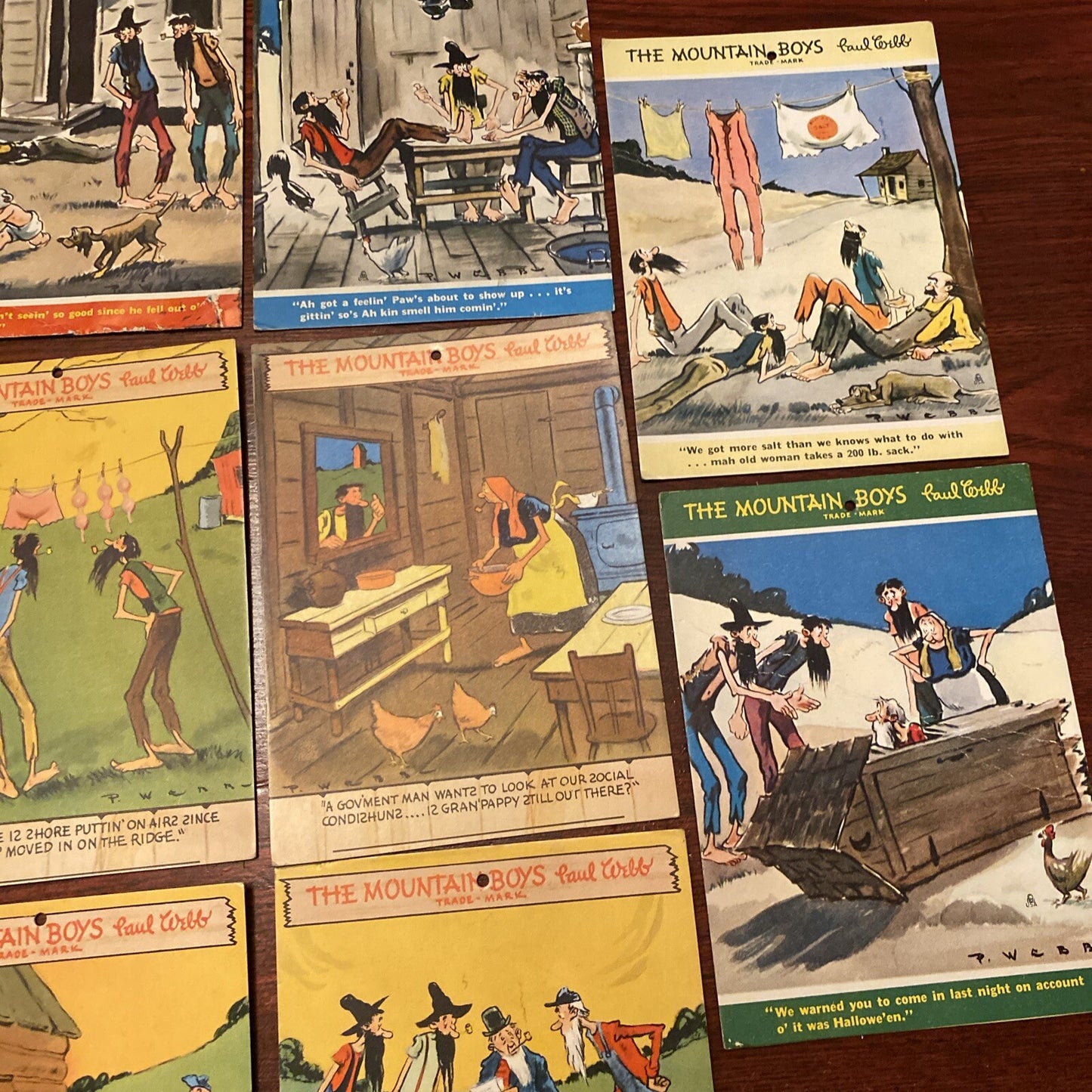 17 Vintage The Mountain Boys Paul Webb Caricatured Cartoon Comic Ink Blotter