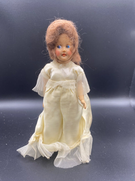 Vintage Cream Plastic 7.25" Girl DOLL