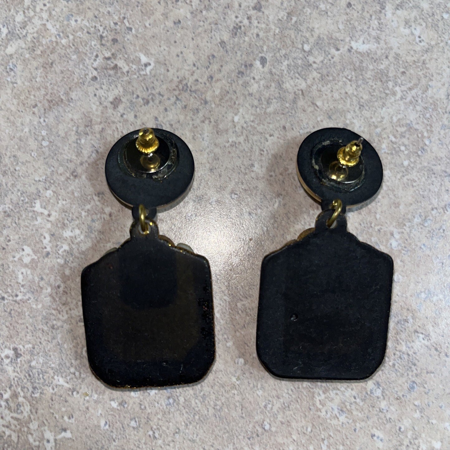 Vintage Dangle Cip On Earrings Gold Tone