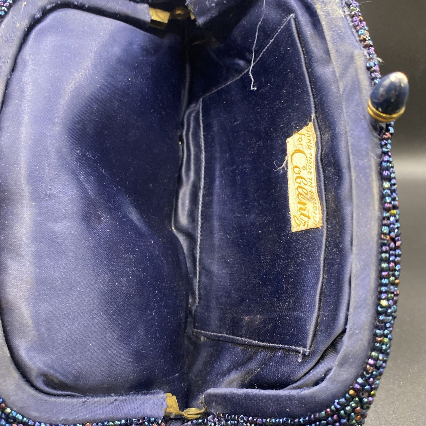 Beautiful Blue Coblentz Beaded Purse Clutch Vintage Antique Circa 1950's