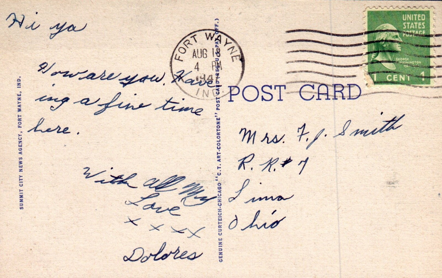 Greetings From Fort Wayne Indiana Large Letter Indiana IN Vintage Postcard