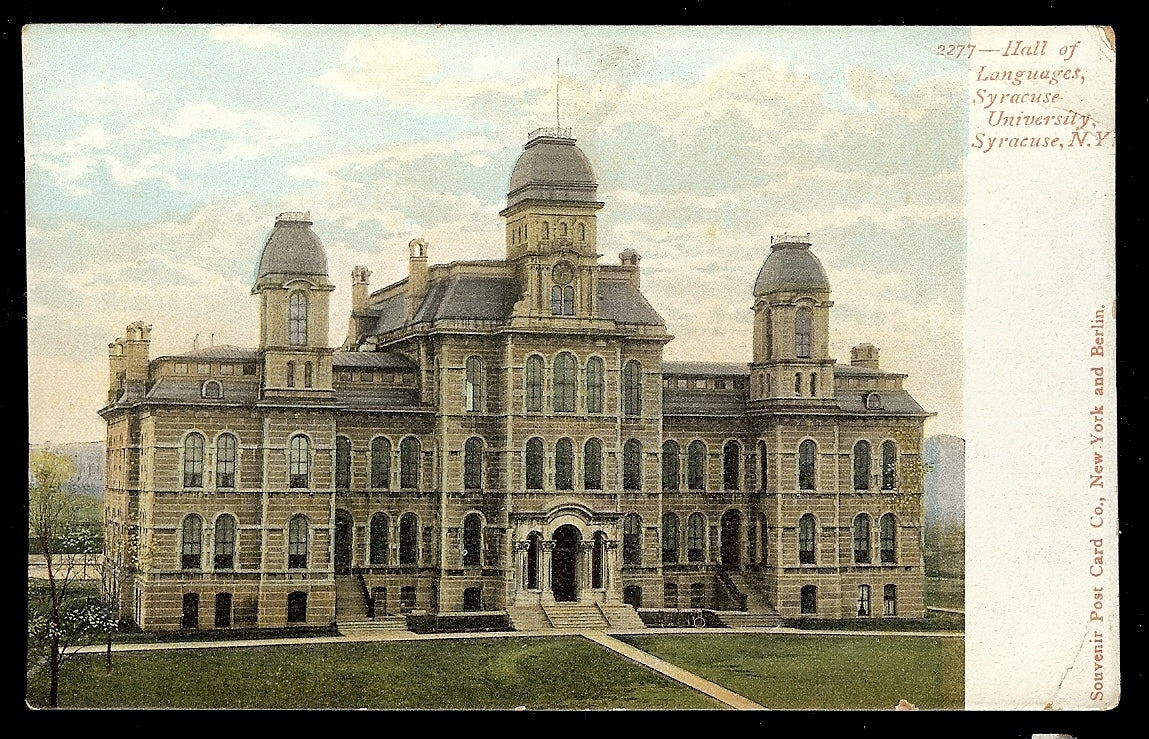 Pre 1907 Hall of Languages Syracuse University Syracuse NY New York Postcard