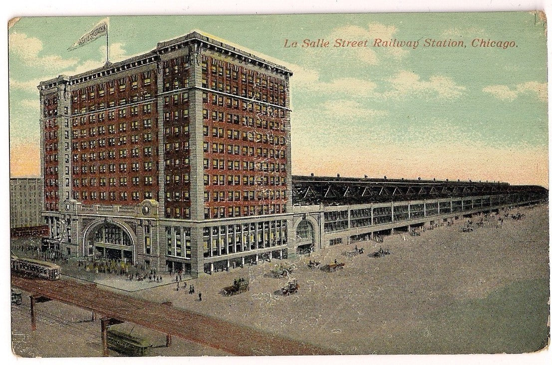 La Salle Street Railway Station Depot Train Chicago Illinois IL Railroad