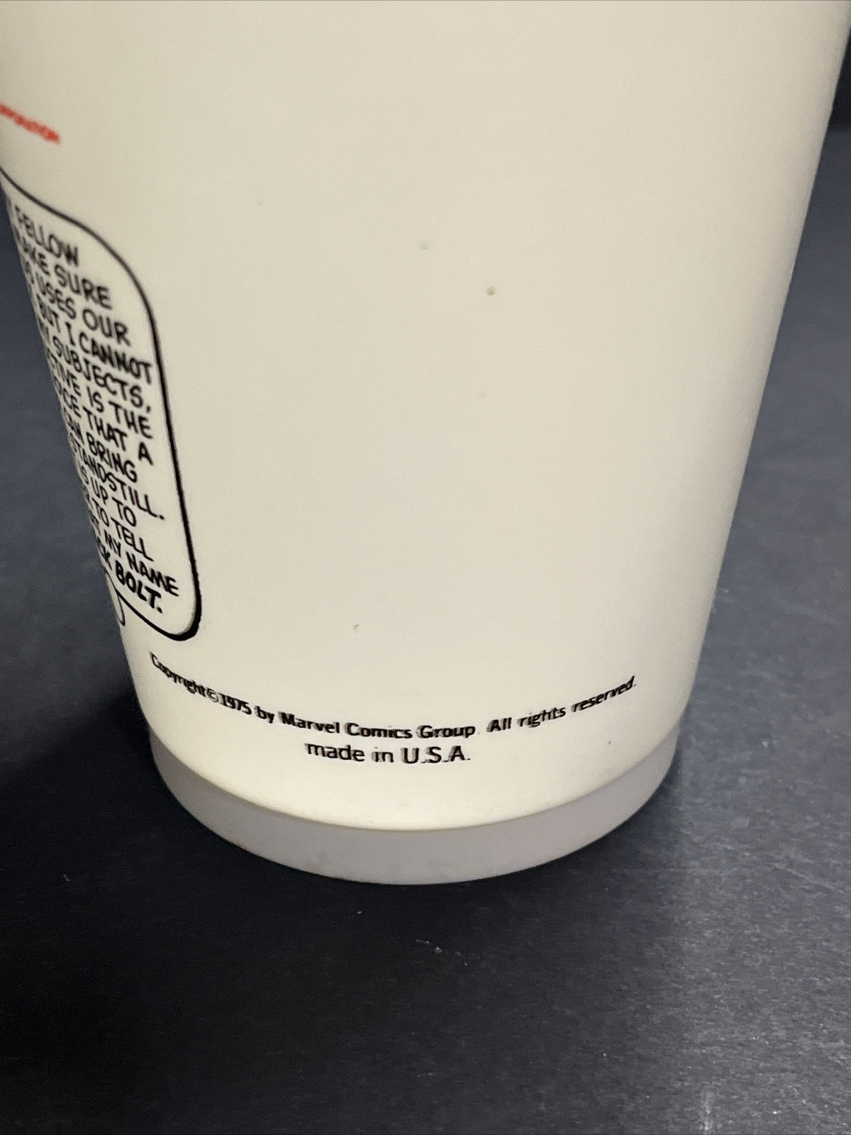 Vintage 1975 7-11 Plastic Slurpee Cup Marvel Black Bolt