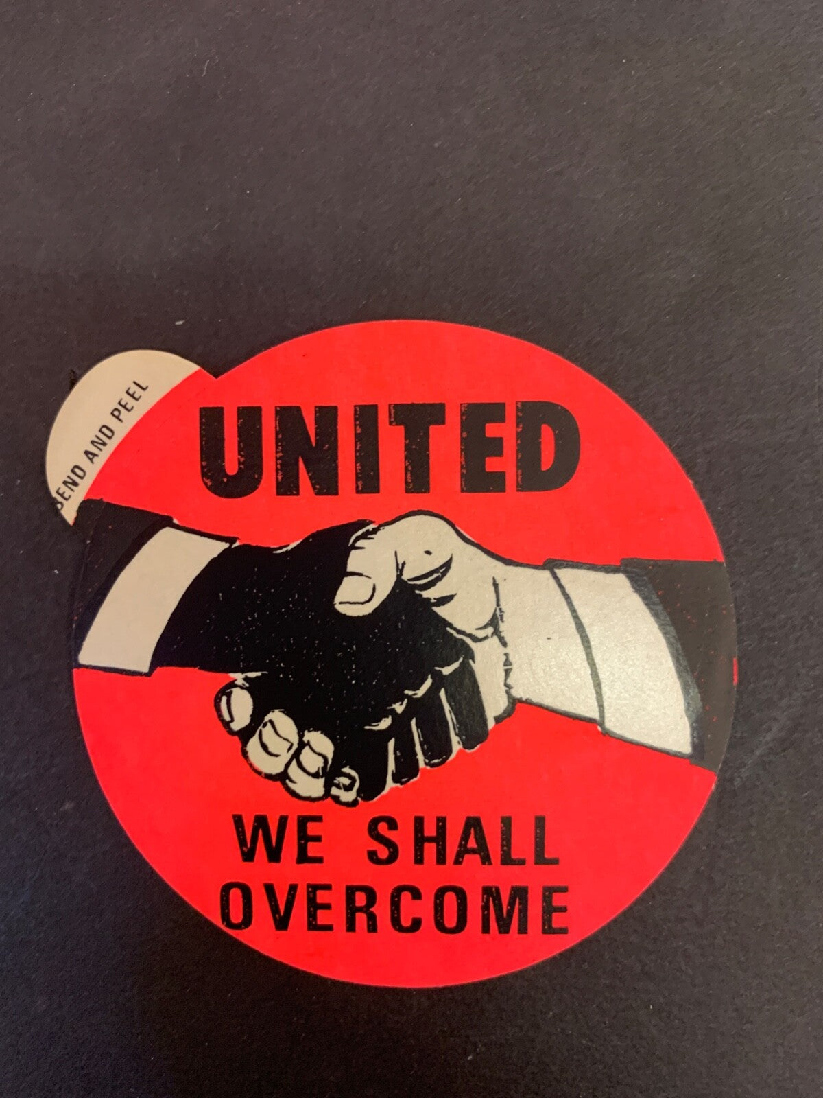 Lot of Five "United We Shall Overcome" Stickers Civil Rights MLK SNCC 60s