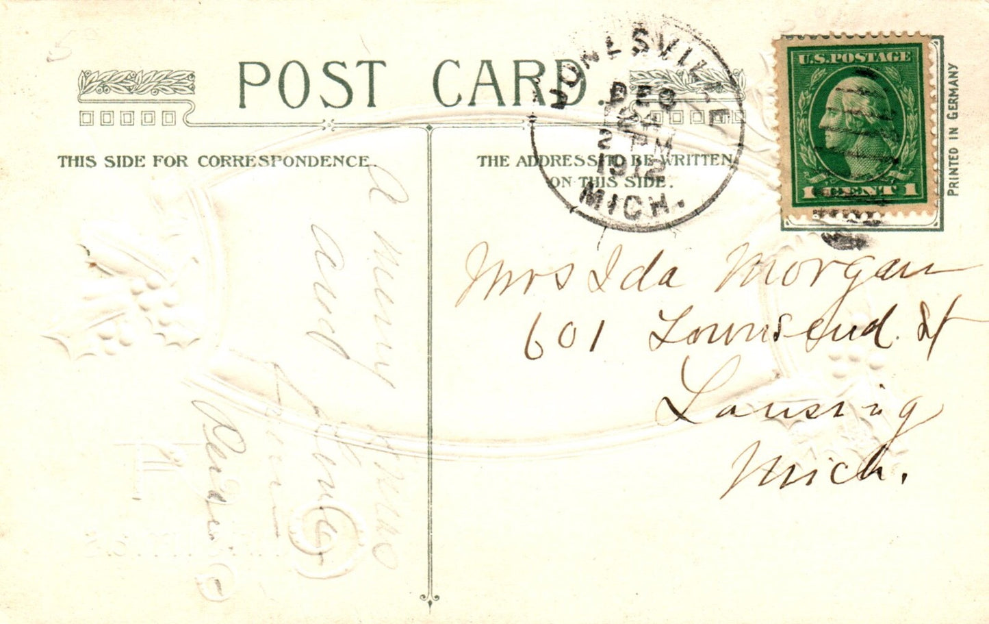 John Winsch A Christmas Greeting B&W Image of Home in Snow Vintage Postcard