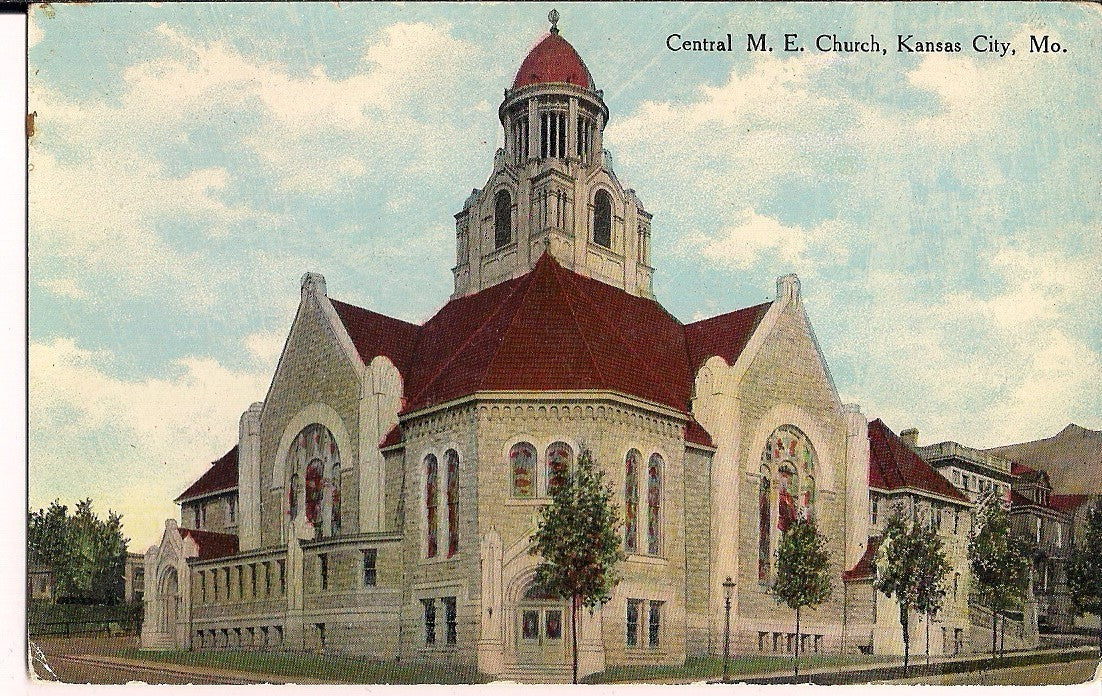 Central ME Methodist Church Kansas City MO Missouri Postcard