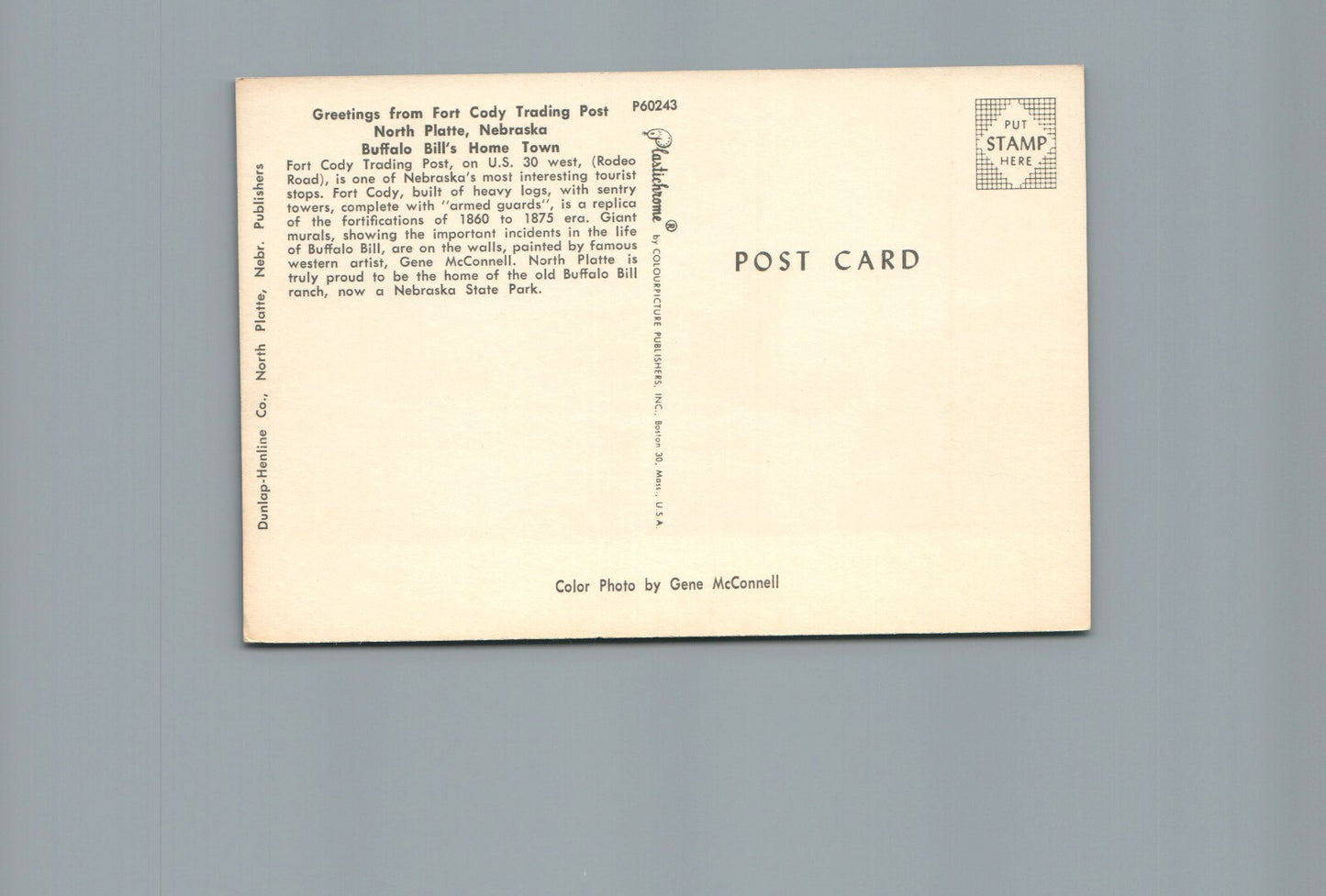 Greeting From Fort Cody Trading Post North Platte Nebraska Buffalo Bill Postcard