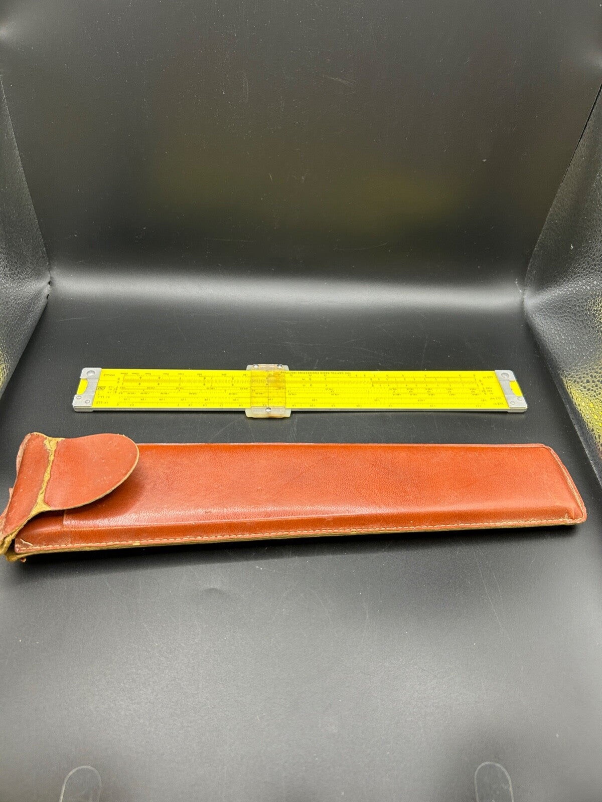 Pickett Model N531 ES 12" Metal Slide Rule Leather case Capitol Radio Engineerin