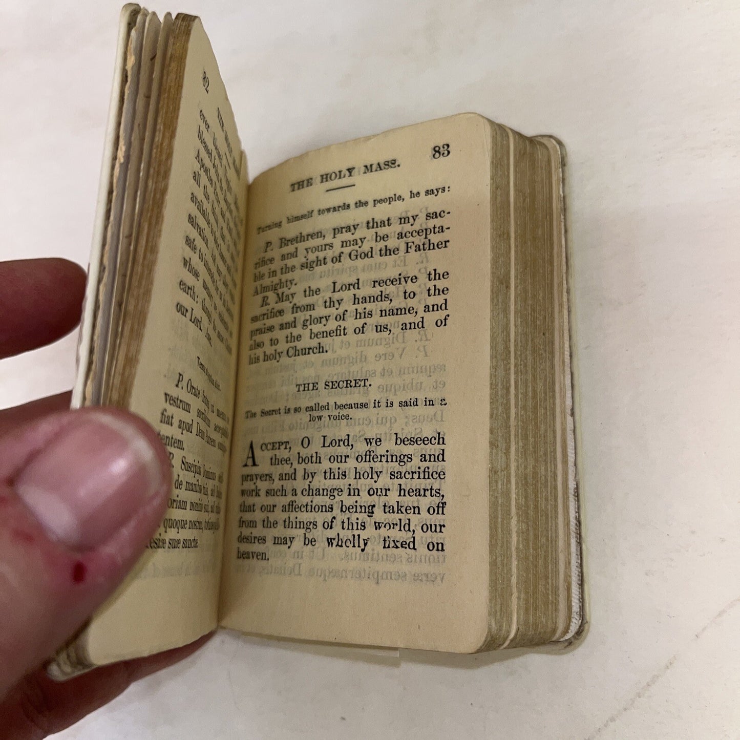 Antique 1903 Little Key of Heaven Collection of Prayers Book Pocket Size Vintage