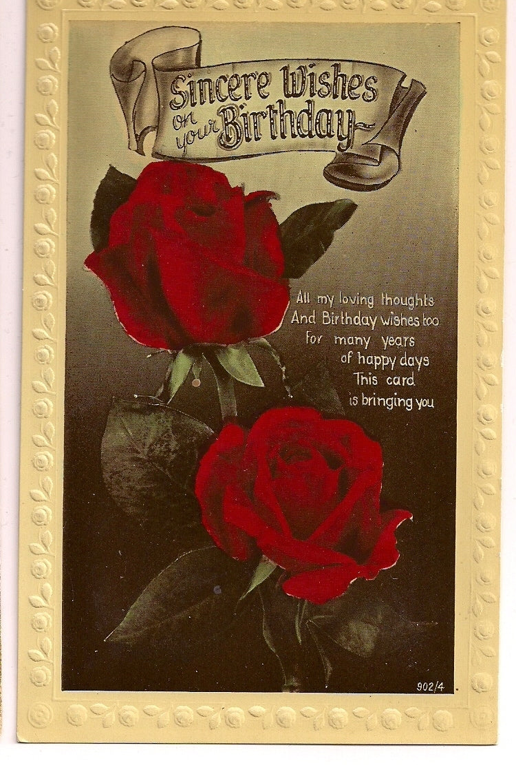 Red Rose Floral Flowers Greeting Postcard
