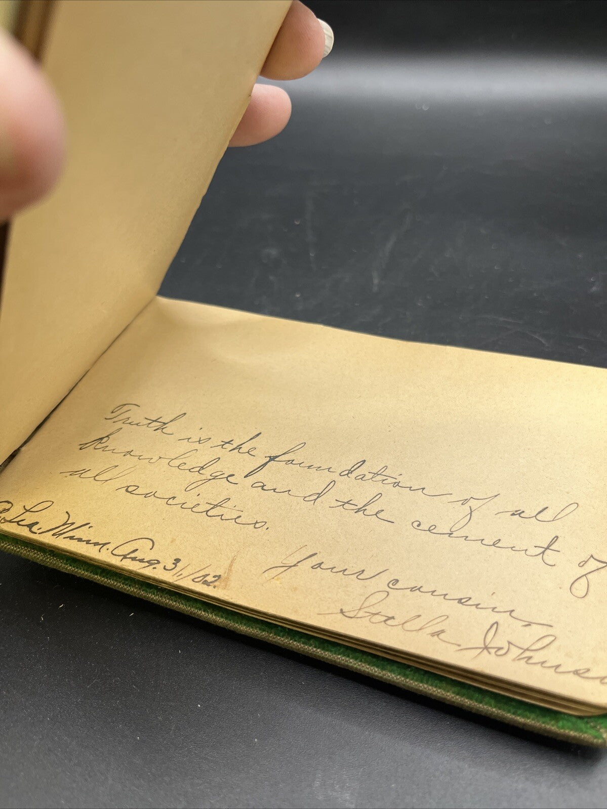 Antique 1900s Autograph Book Album with Signatures & Messages. 6" X 4”
