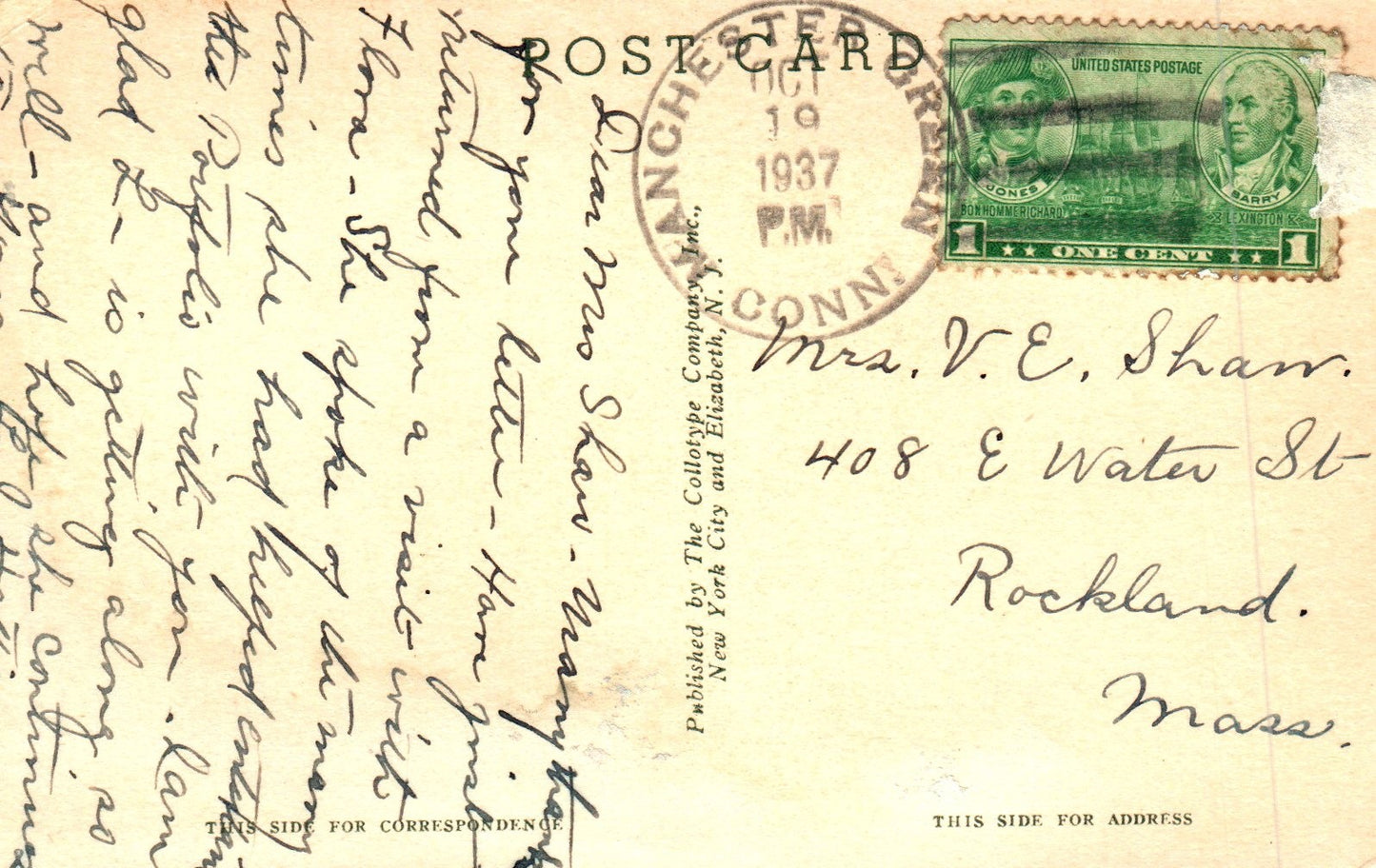 View of Main Street in Manchester CT Connecticut Postcard