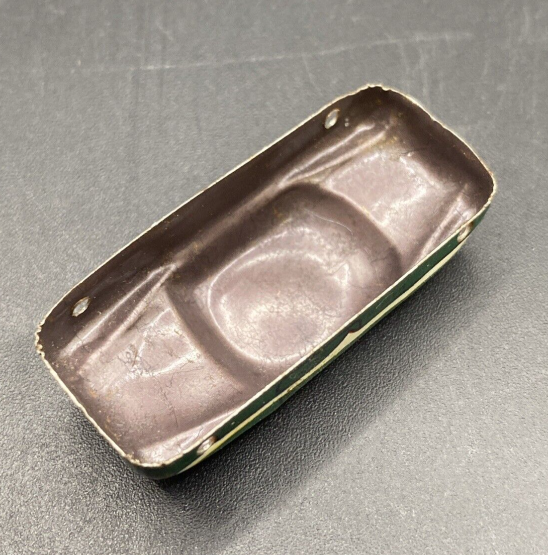 Vintage Miniature Toy Metal Tin Litho Green Push Car Yellow - Japan