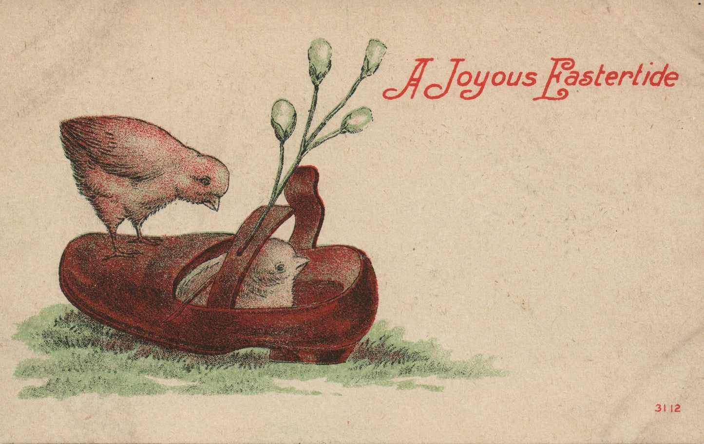 Eastertide Shoe Easter Chick Postcard