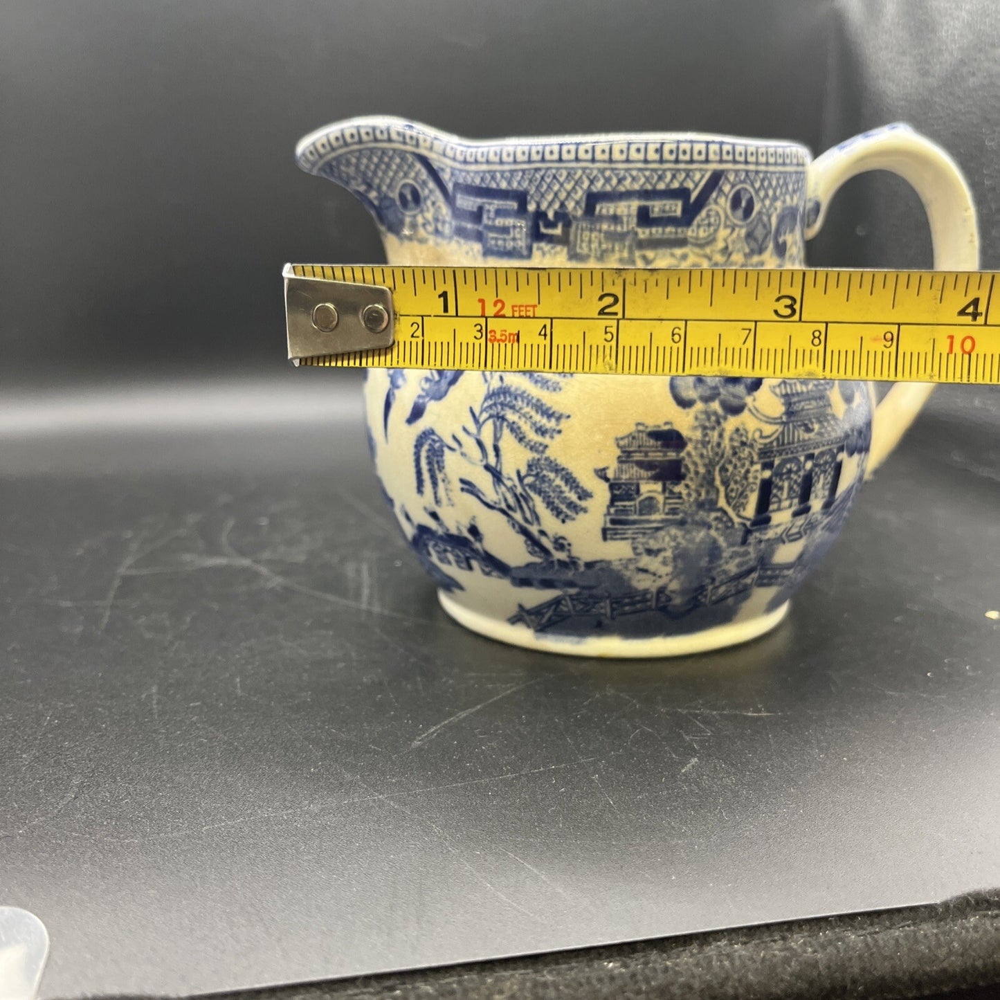 Antique Ridgeway Transfer Ware Staffordshire Blue Willow Large Pitcher C. 1890's