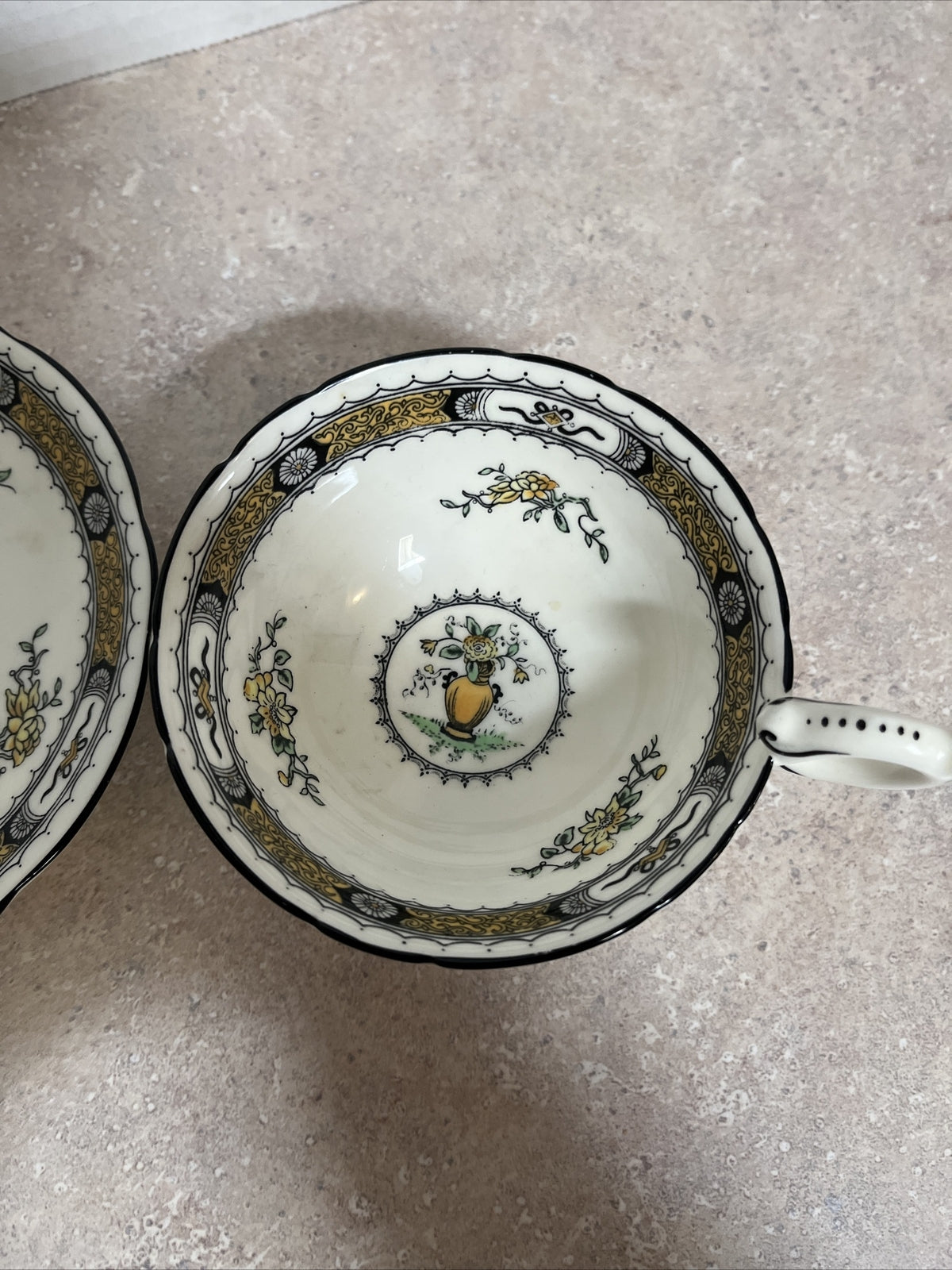 Antique Coalport England French Noble Yellow Tea Cup. numbered