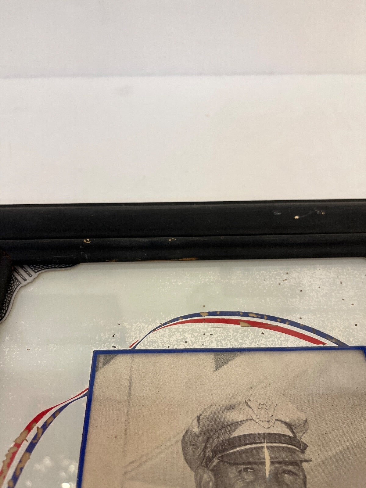 Vintage Black Wooden Patriotic Frame with Photo of Clark Gable