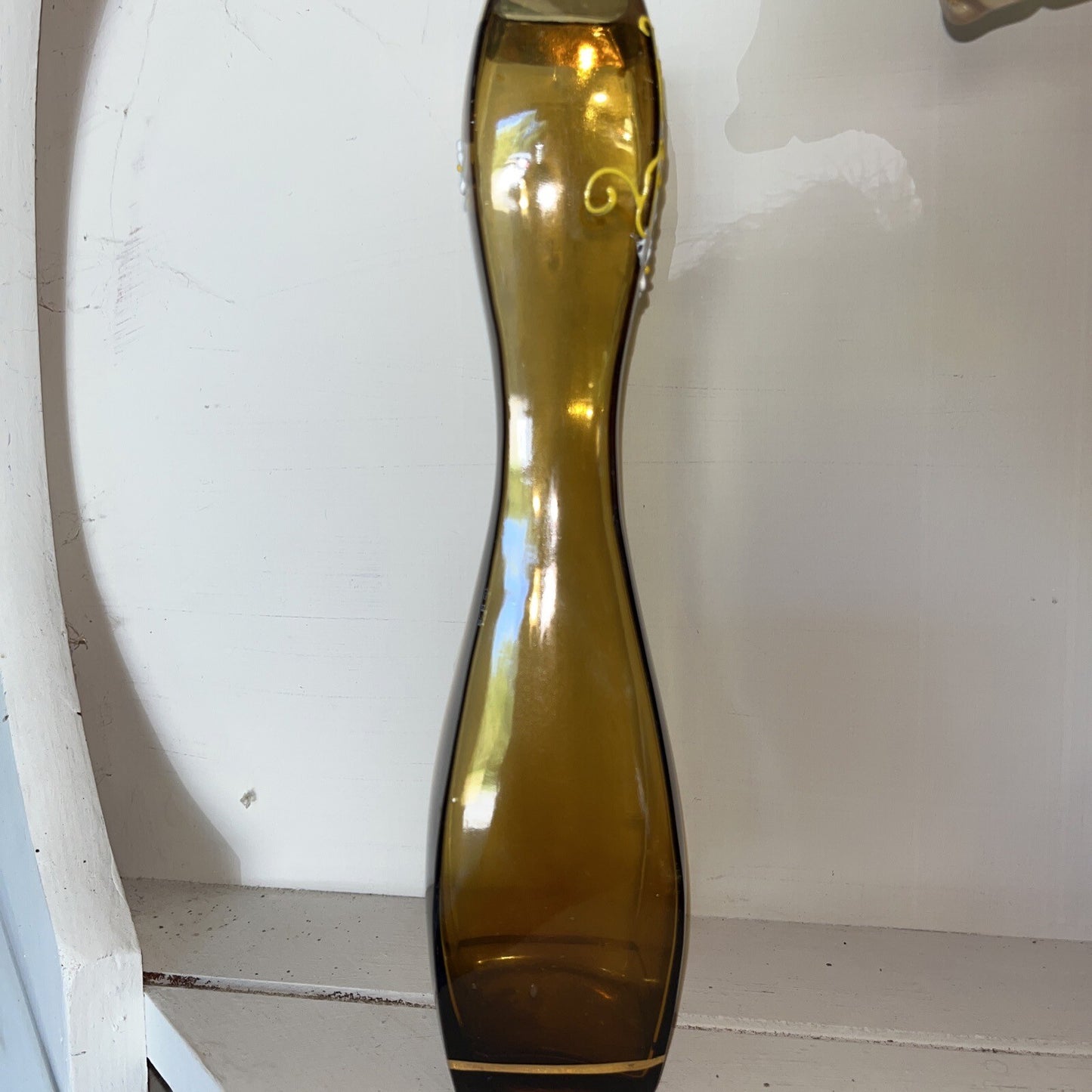 Vintage Moser Czech Glass Bohemian Fluted Vase