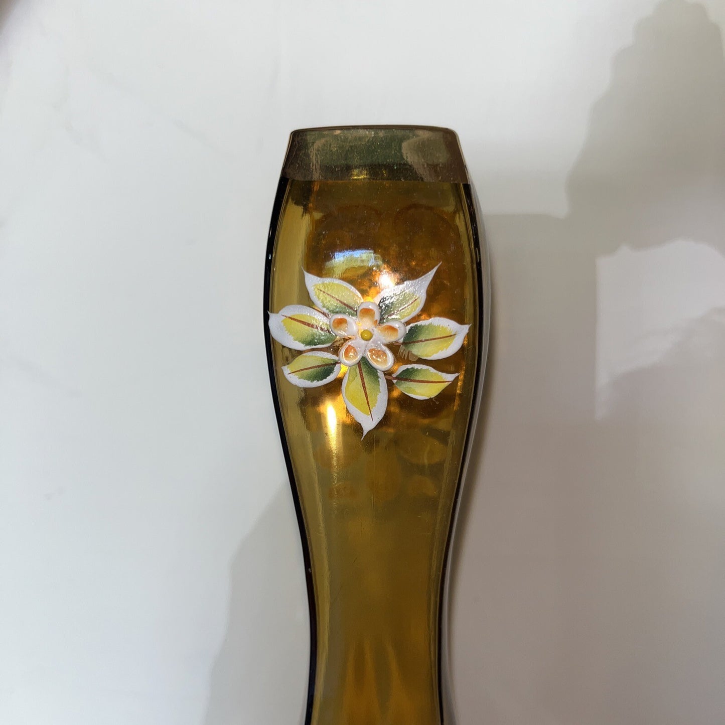 Vintage Moser Czech Glass Bohemian Fluted Vase