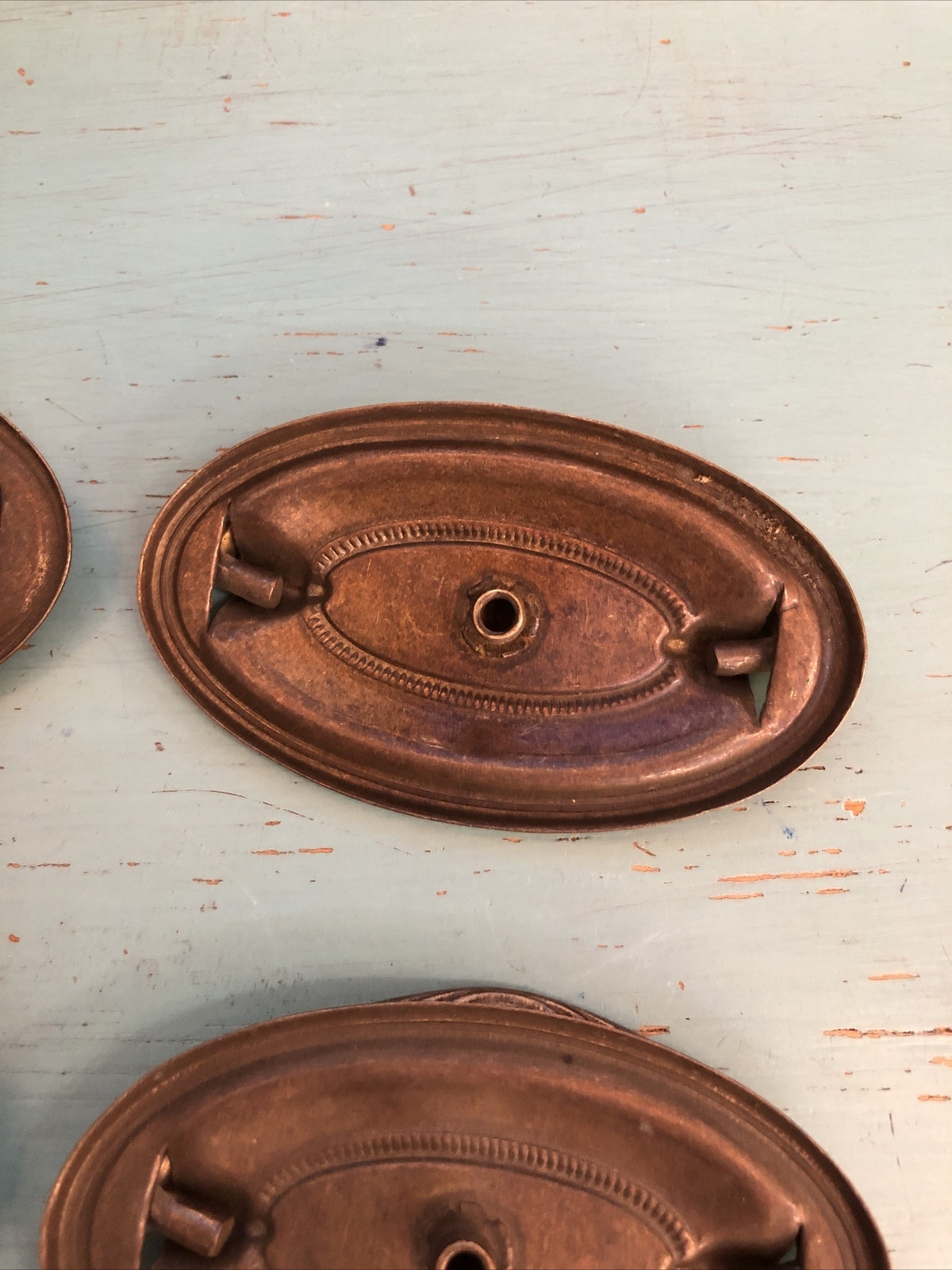 Lot of 4 Vintage ANTIQUE BRASS OVAL PULL HANDLES