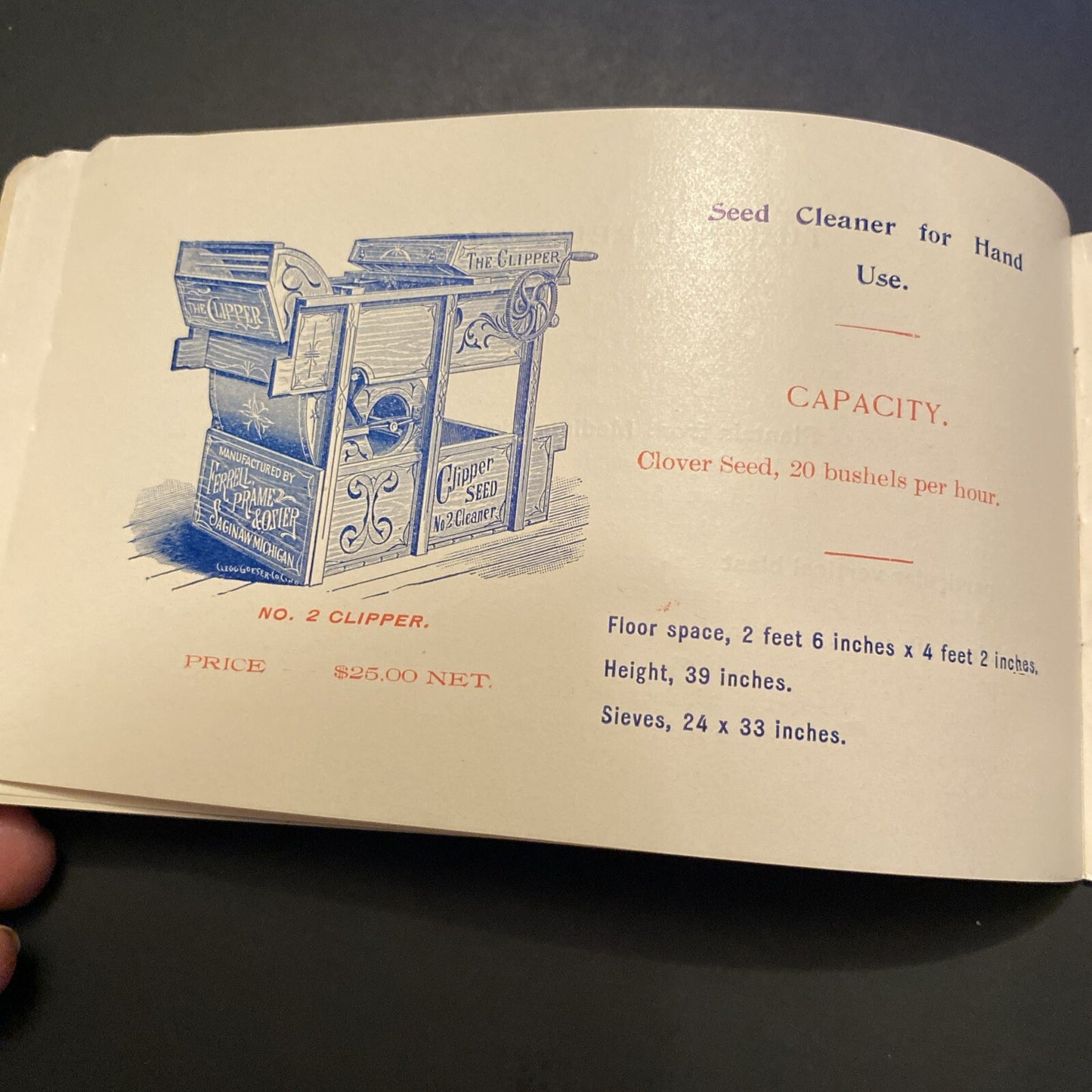 A T Ferrell Company Clipper Grain Seed Saginaw MI Trading Trade Card Advertising