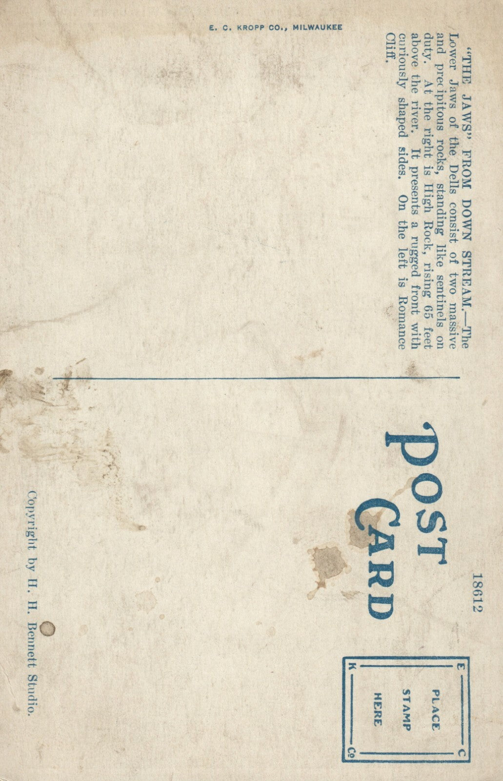 The Jaws Down Stream Dells Of Wisconsin River WI Wisconsin Postcard