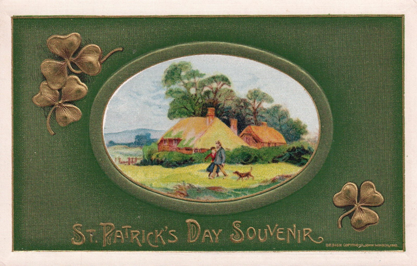 Winsch St Patrick's Day Irish Flag Series Ireland Couple Dog