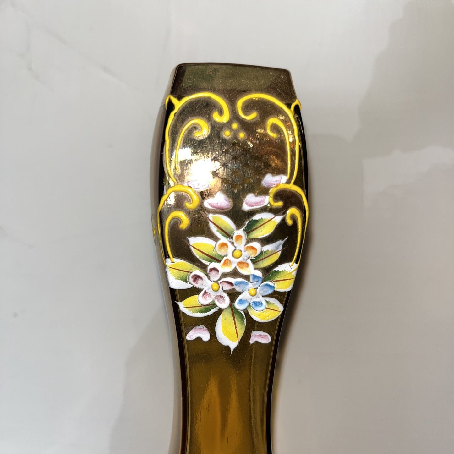 Vintage Moser Czech Glass Bohemian Fluted Vase