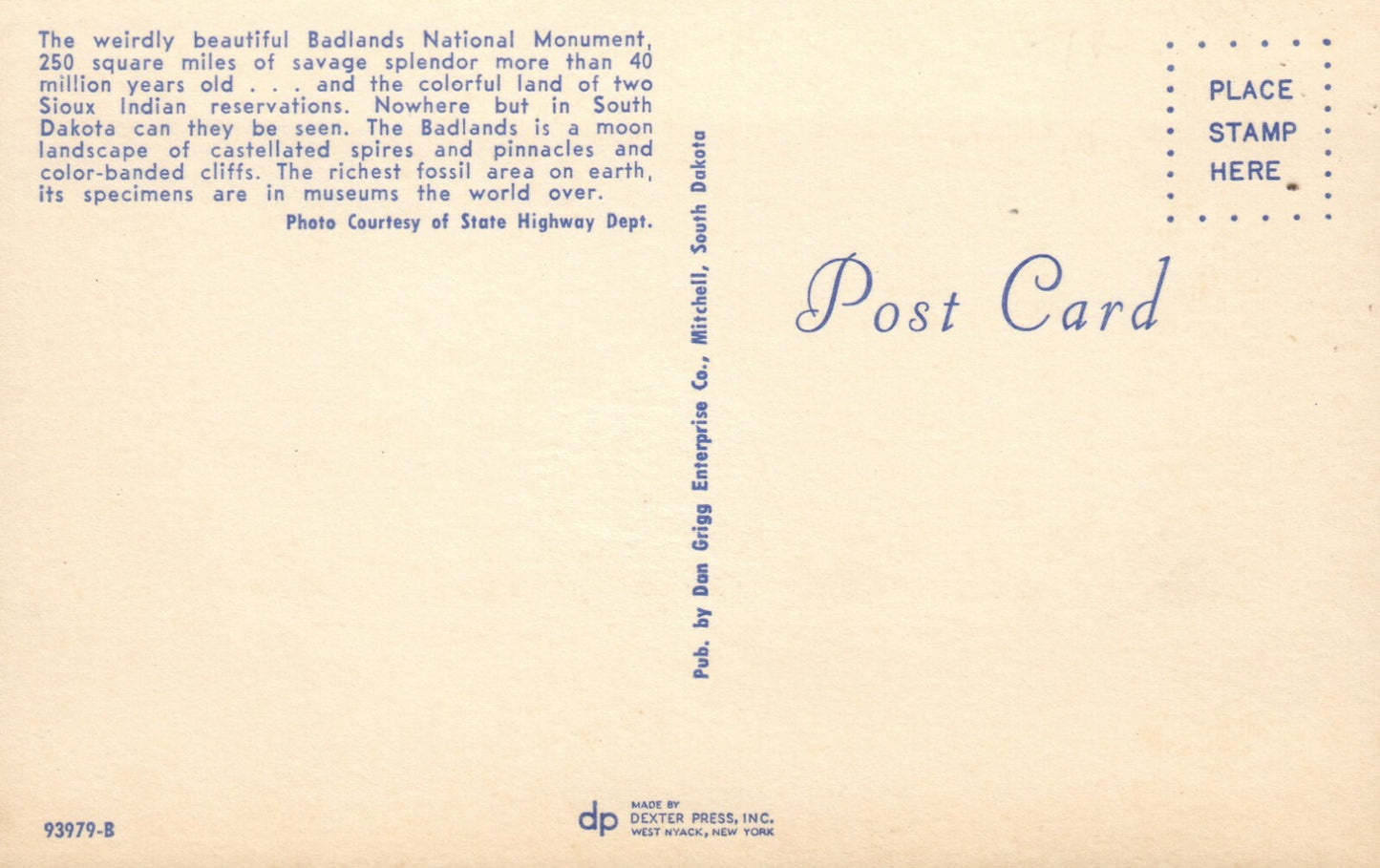 Badlands National Monument Sunset South Dakota SD Postcard