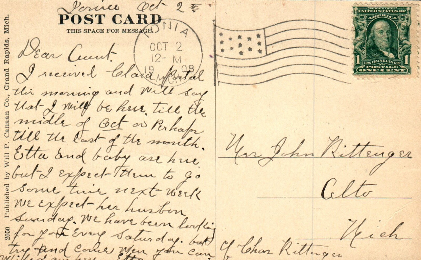 High School in Ionia MI Michigan Postcard