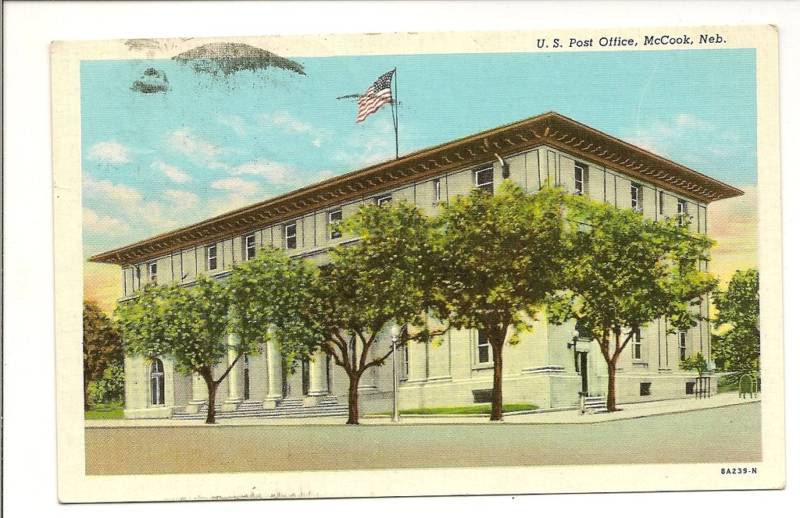 US Post Office McCook Nebraska NE Neb Postcard