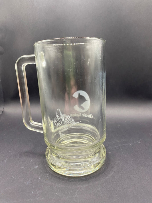 Single Railroad Railway Chessie & Peake Cat Glass Mug 6.5" x 3.5" MUG #2